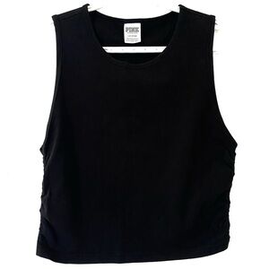 PINK Victoria’s Secret Black Crop Top Size Large